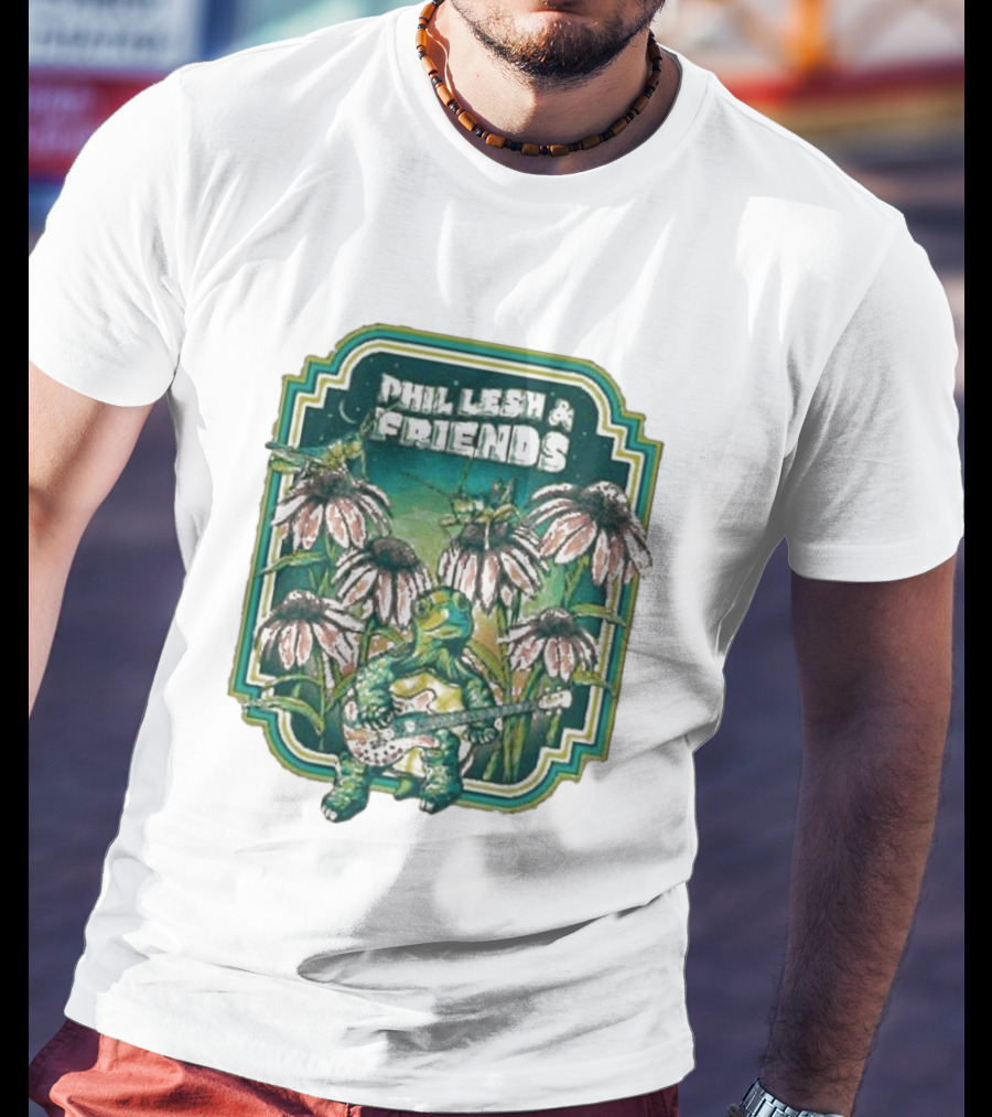 Phil Lesh And Friends Turtle Playing Guitar Among Flowers Butterfly T-Shirt
