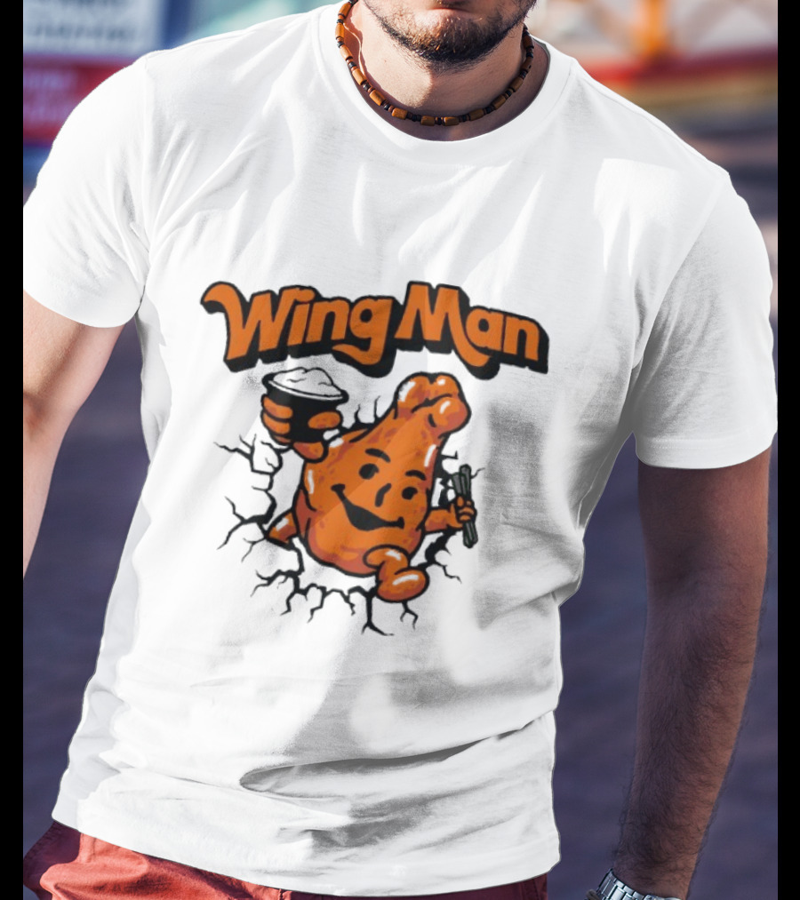 Buffalo Bills Wing Man Oh Yeah Chicken Wing Cracking Through T-Shirt