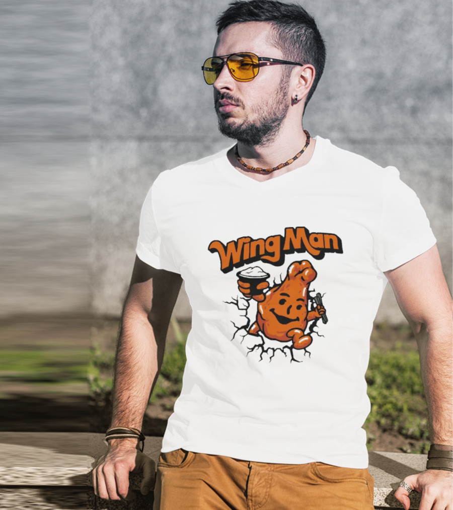 Buffalo Bills Wing Man Oh Yeah Chicken Wing Cracking Through T-Shirt