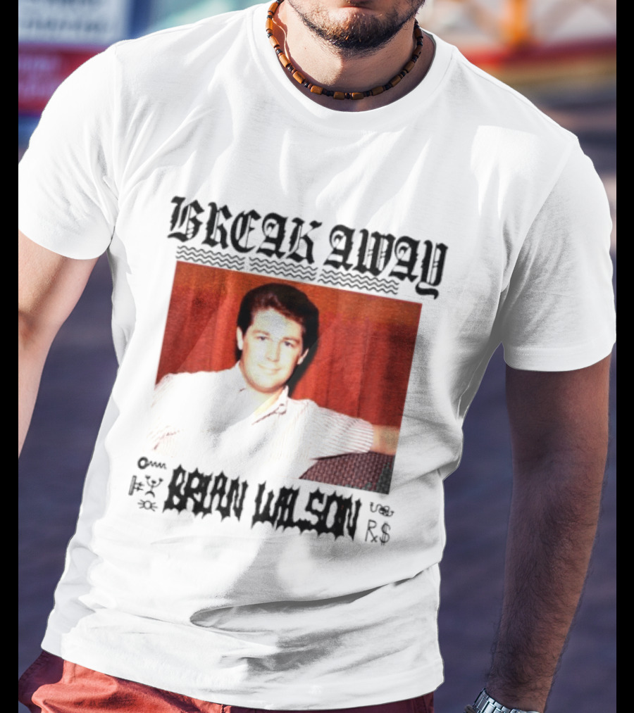 BREAK AWAY BRIAN WILSON Photo Portrait Striped T-Shirt
