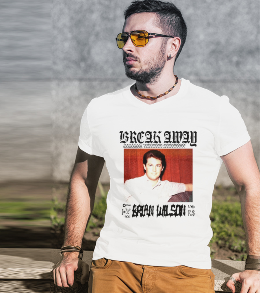 BREAK AWAY BRIAN WILSON Photo Portrait Striped T-Shirt