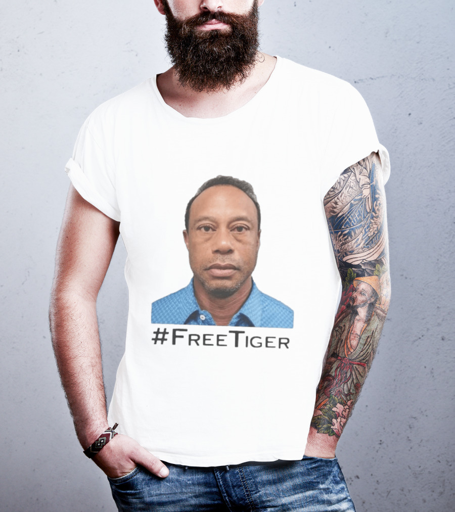 #FreeTiger Shot Iconic Arrest Image T-Shirt