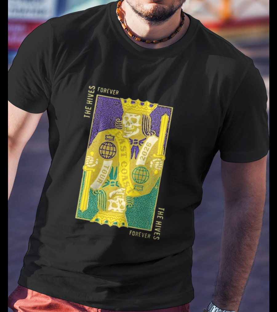 The Hives East Coast Tour 2026 Playing Cards Skeleton King T-Shirt
