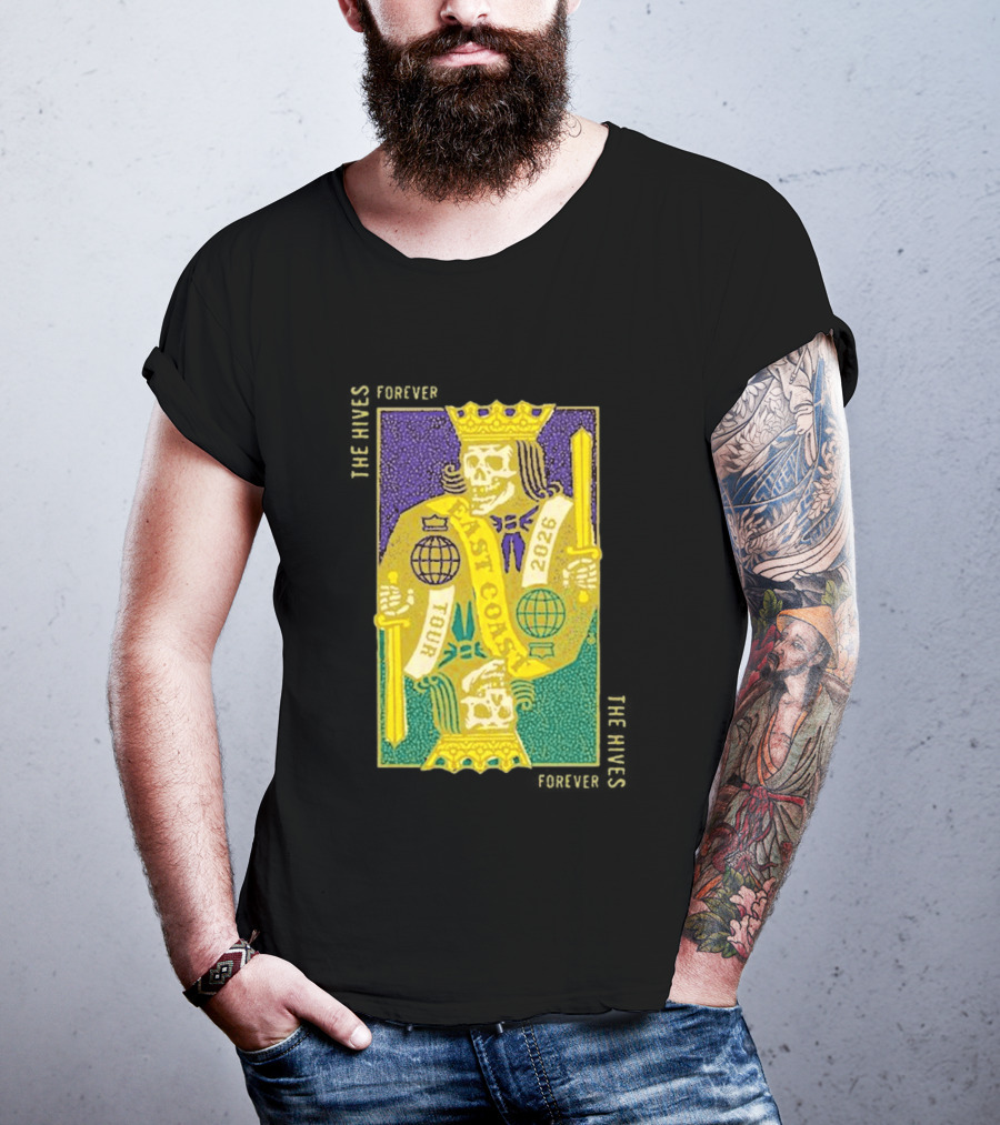 The Hives East Coast Tour 2026 Playing Cards Skeleton King T-Shirt