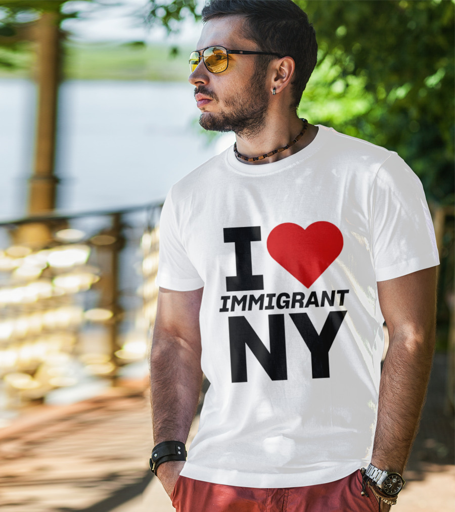 I Love Immigrant NY Heart Icon New York T-Shirt