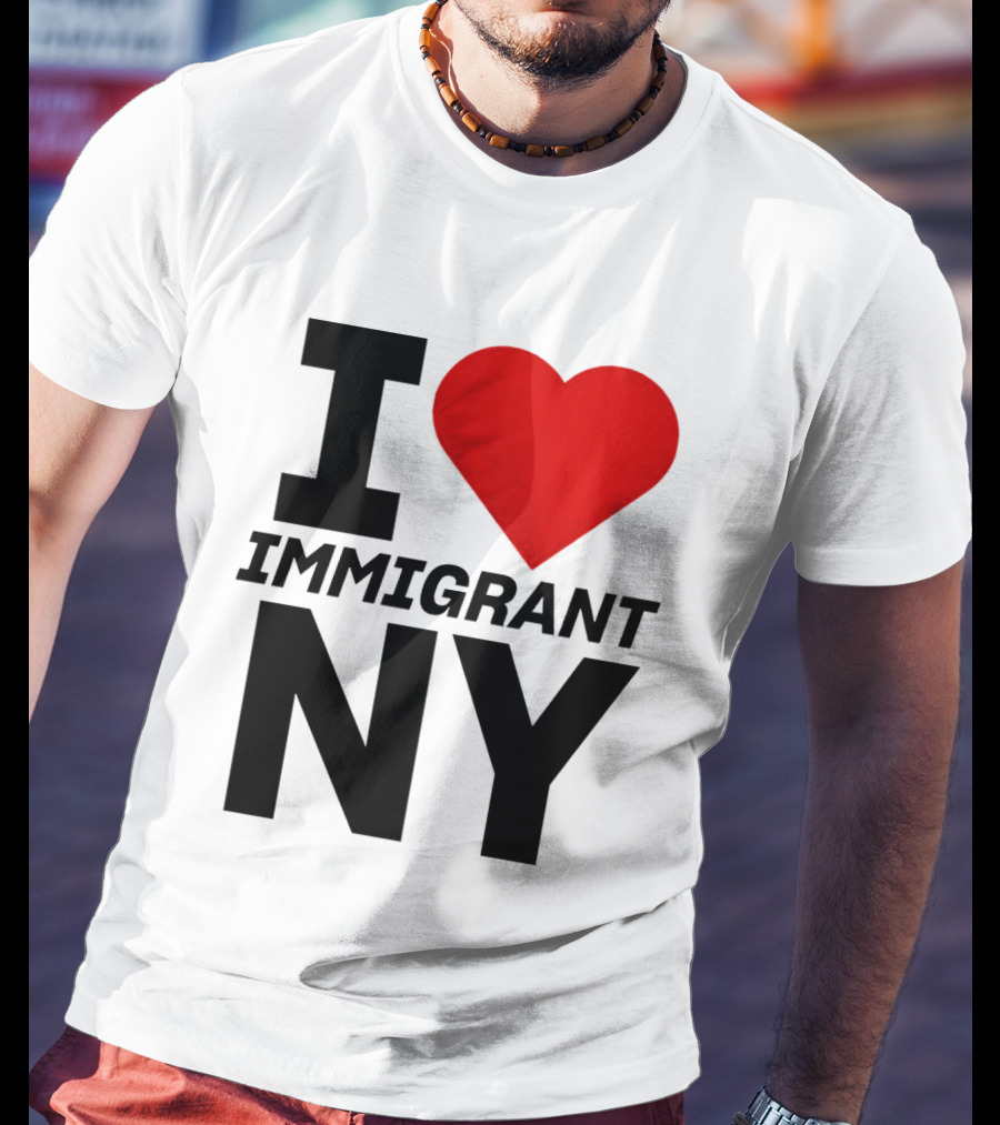 I Love Immigrant NY Heart Icon New York T-Shirt
