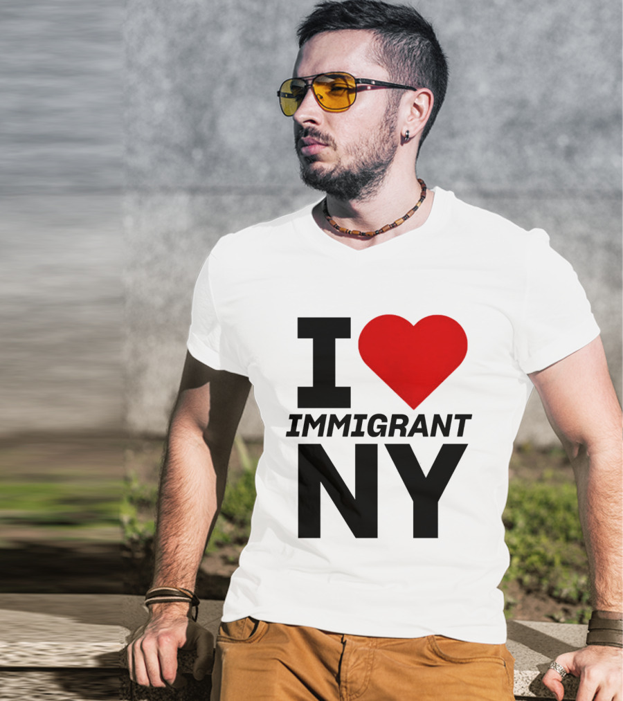 I Love Immigrant NY Heart Icon New York T-Shirt