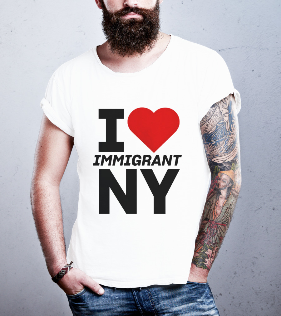 I Love Immigrant NY Heart Icon New York T-Shirt