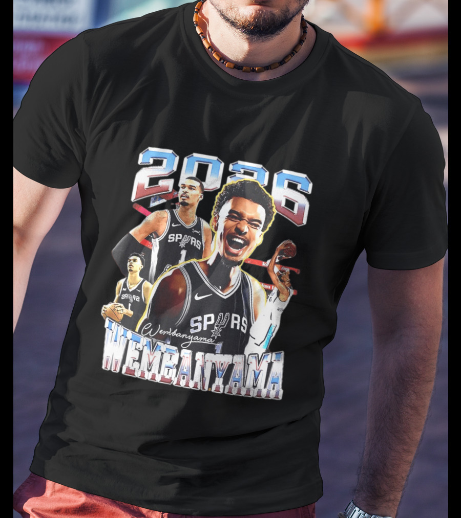 2026 Victor Wembanyama Spurs NBA Player T-Shirt