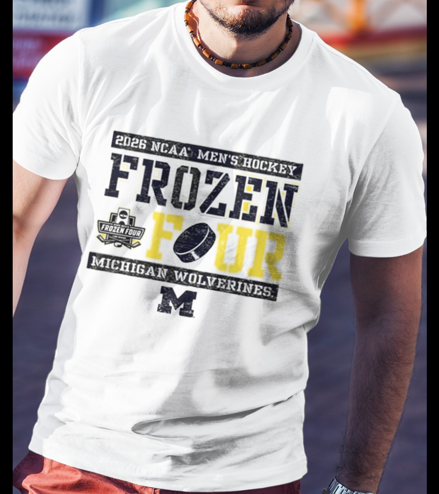 2026 NCAA Men's Hockey Frozen Four Michigan Wolverines T-Shirt