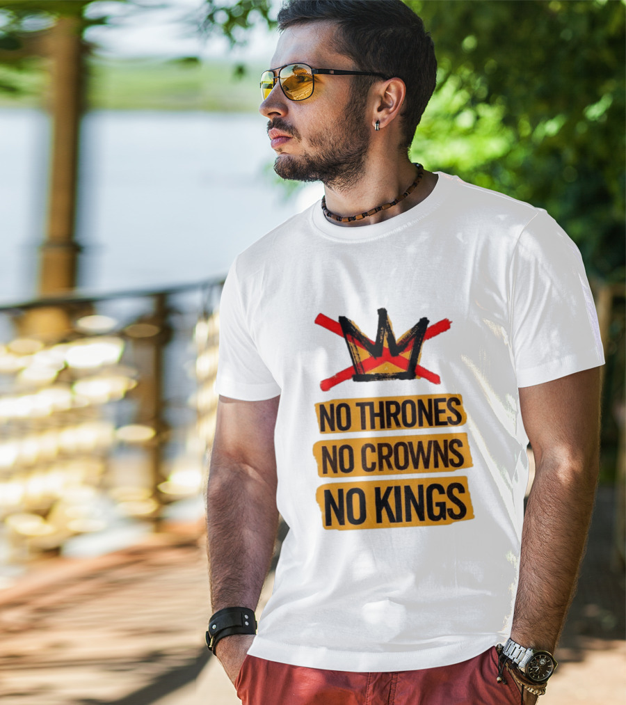 No Thrones No Crowns No Kings Crown Symbol Crossed Out In Red T-Shirt