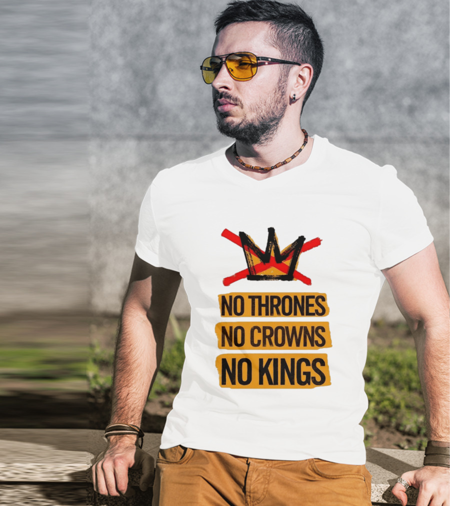 No Thrones No Crowns No Kings Crown Symbol Crossed Out In Red T-Shirt
