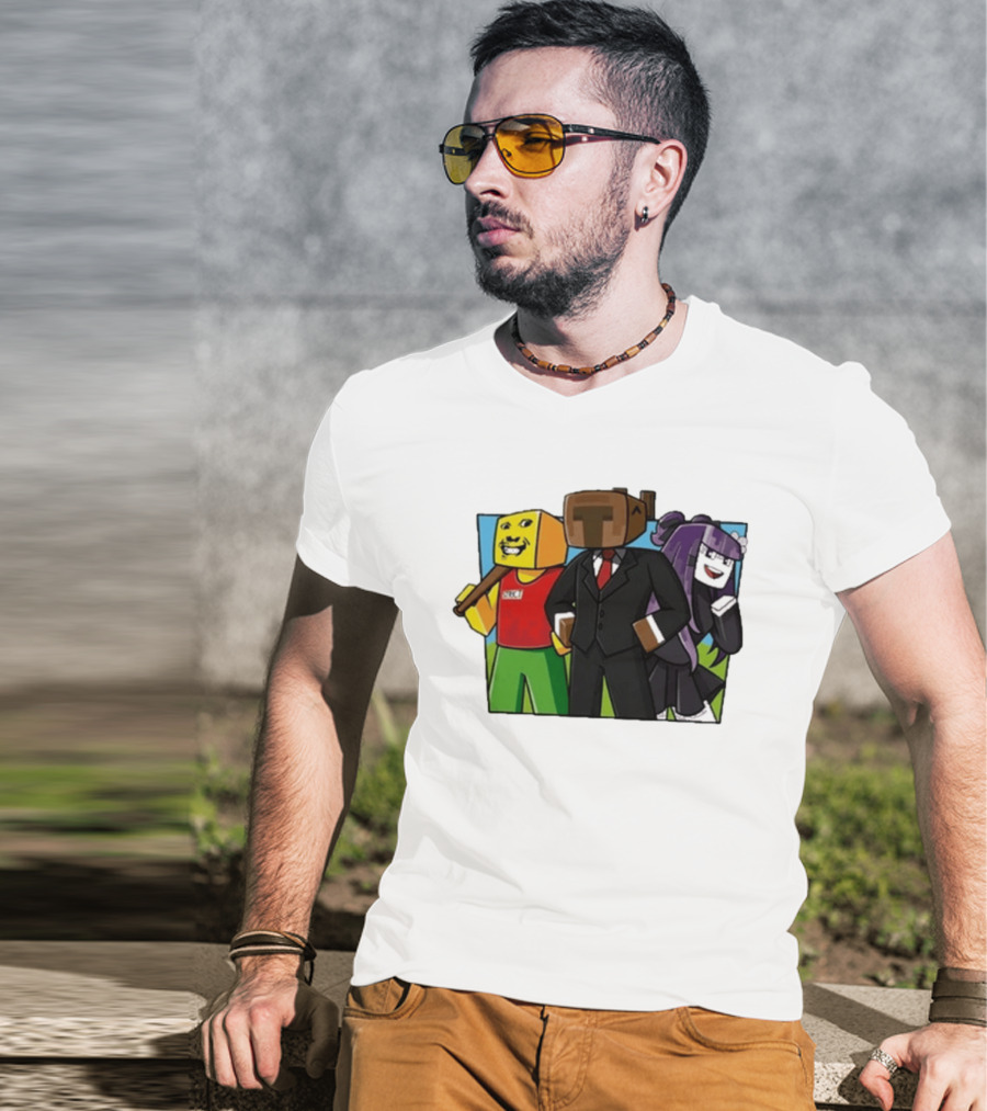 Tricou SKY PRIETENII Minecraft Inspired Characters Block T-Shirt