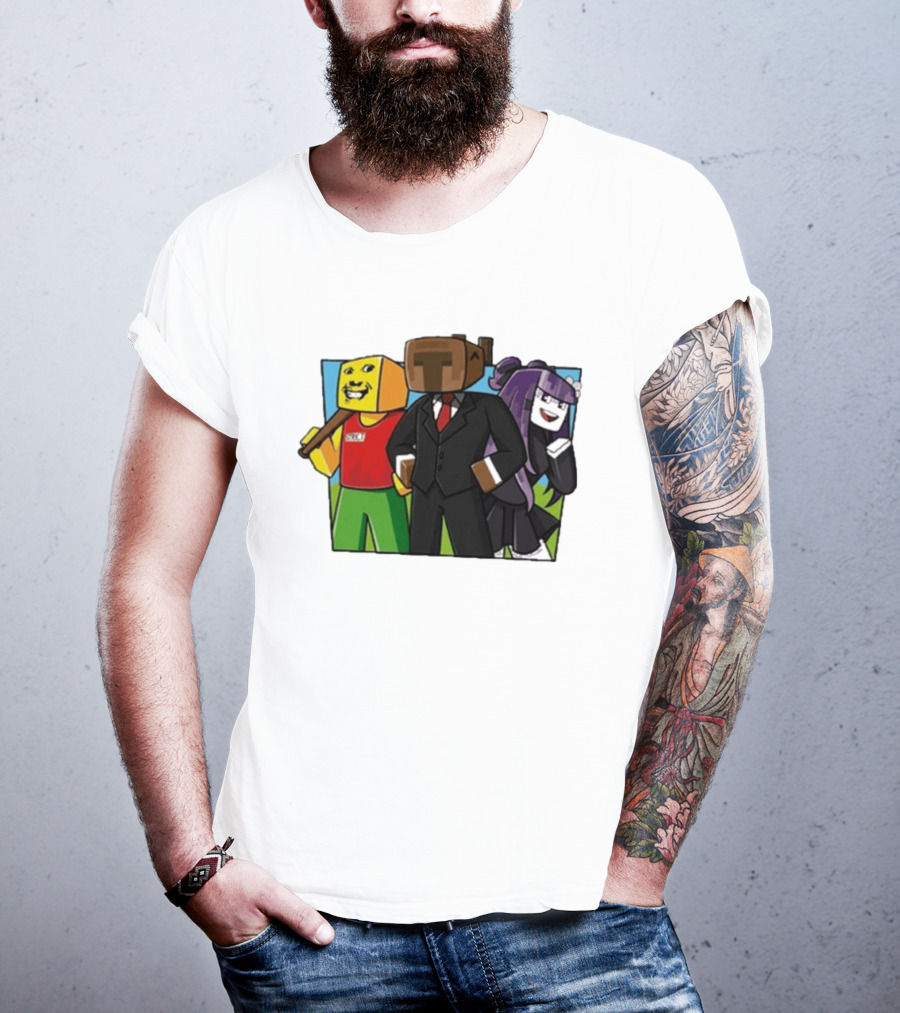 Tricou SKY PRIETENII Minecraft Inspired Characters Block T-Shirt