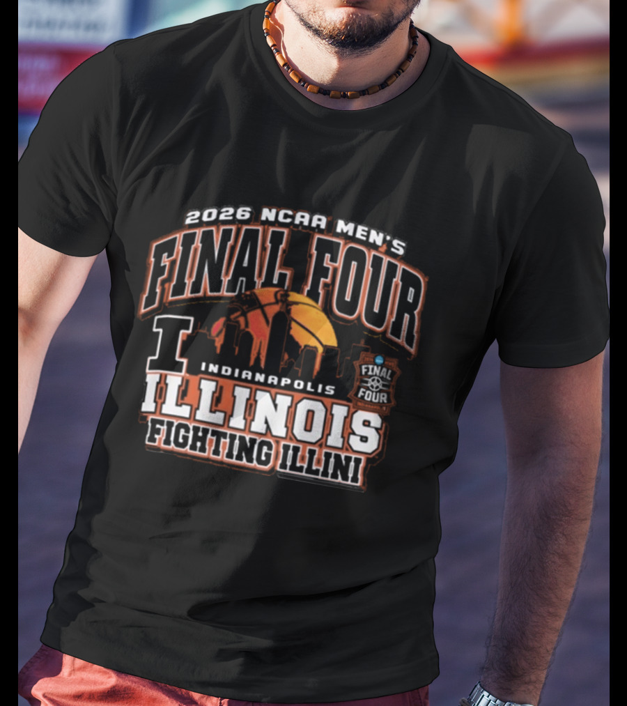 2026 NCAA Men's Final Four Indianapolis Illinois Fighting Illini Basketball T-Shirt