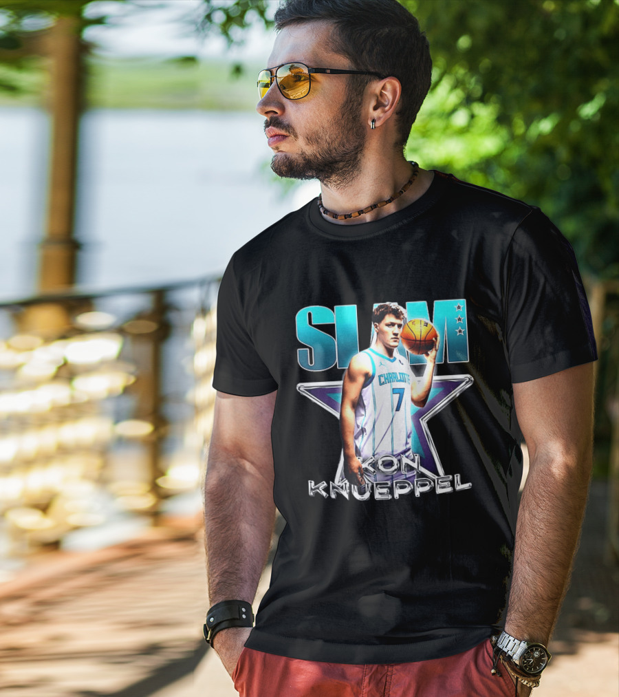 Kon Knueppel Charlotte Hornets Basketball Slam T-Shirt