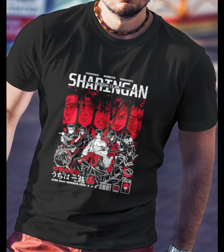 Sharingan Uchiha Clan Naruto Kakashi Sasuke Itachi Anime Manga Series T-Shirt
