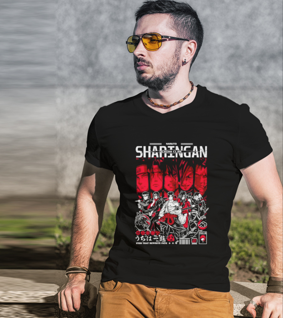 Sharingan Uchiha Clan Naruto Kakashi Sasuke Itachi Anime Manga Series T-Shirt