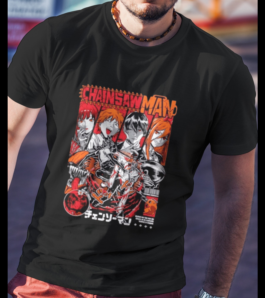 Chainsaw Man Manga Characters Reze Denji Power Aki Hayakawa Manga Cover T-Shirt