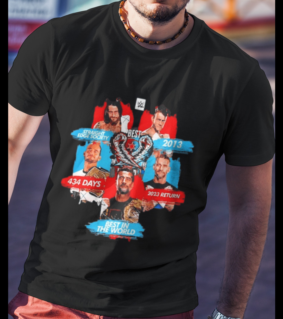 Straight Edge Society CM Punk Best In The World 434 Days 2013 WWE Return 2023 T-Shirt