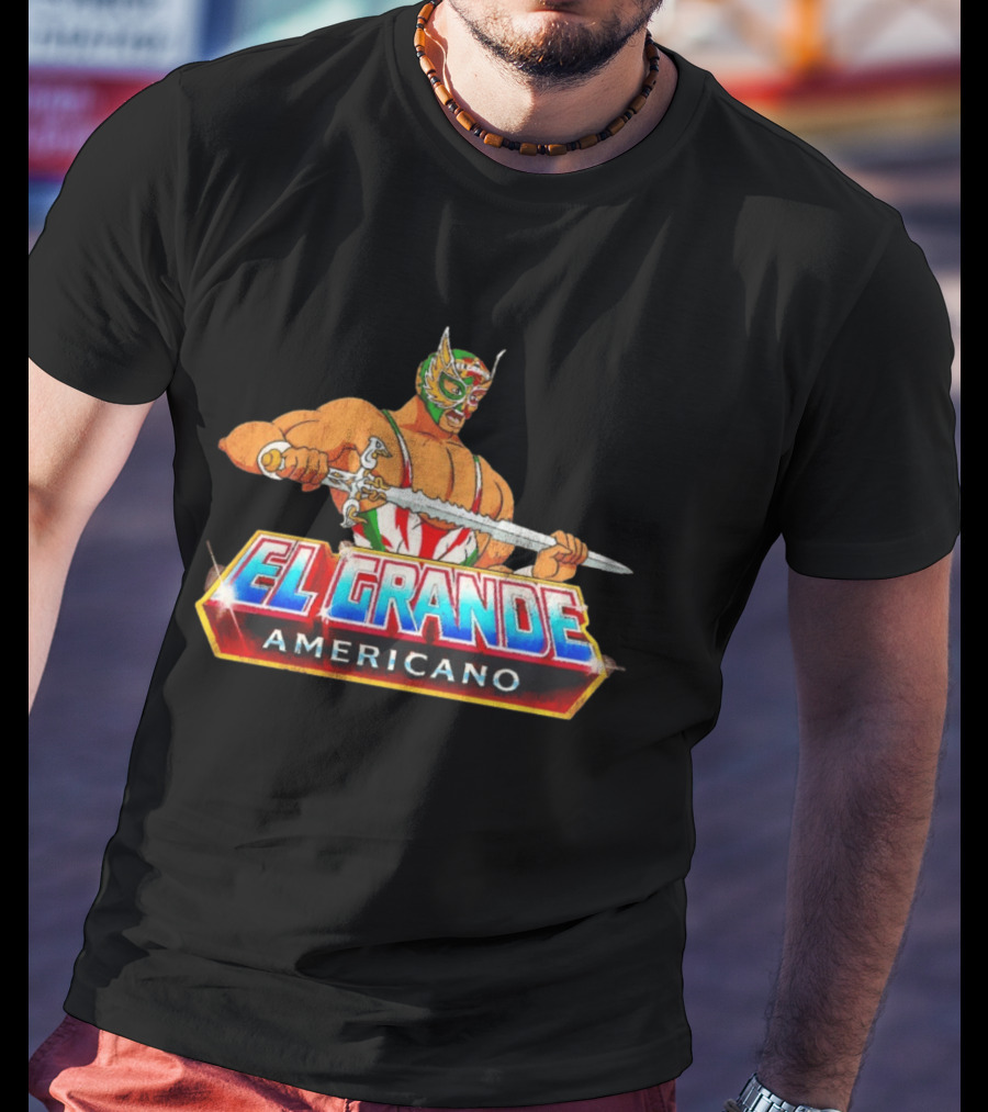 El Grande Americano Luchador King Of Kings Masked Wrestler With Sword T-Shirt