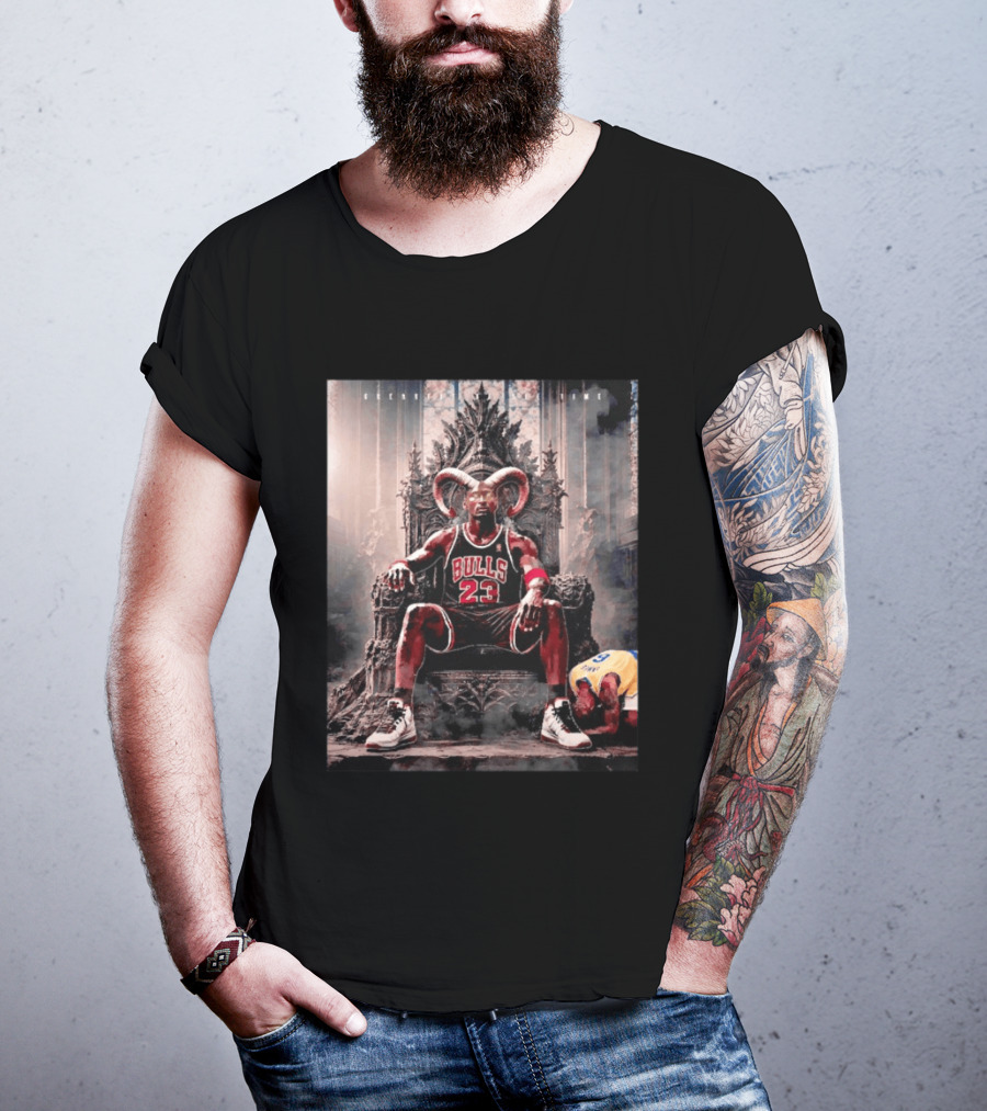 GOAT Michael Jordan Number 23 Chicago Bulls Legendary Throne T-Shirt