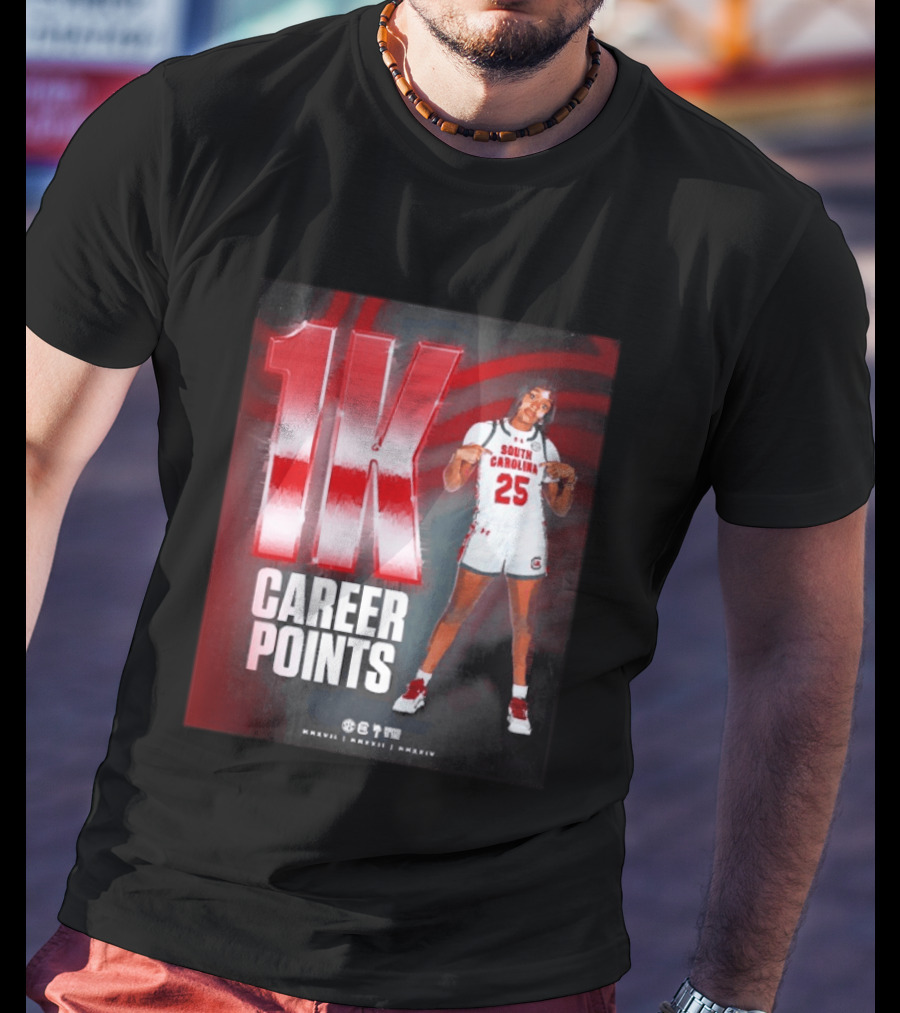 South Carolina Gamecocks Raven Johnson 1K Career Points T-Shirt