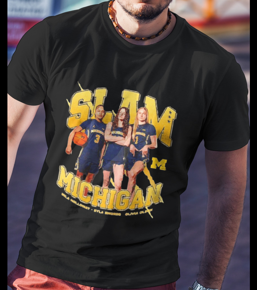 SLAM Michigan Wolverines WBB Laila Phelia Sydni Grant Olivia Galli T-Shirt