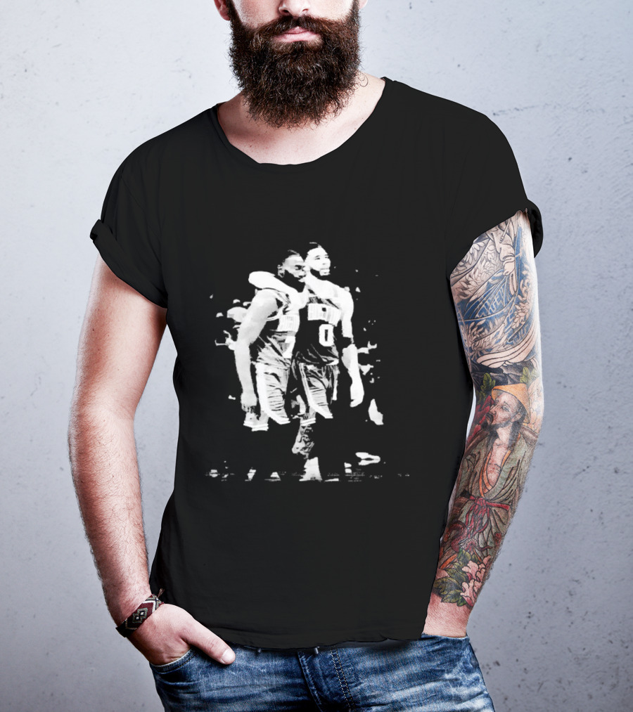 Jayson Tatum Jaylen Brown Boston Celtics NBA Players Teamwork Image T-Shirt