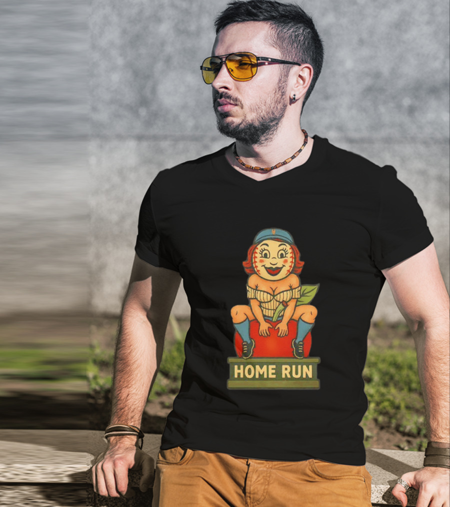 Mrs Met Home Run New York Mets Vintage Baseball Pin Up T-Shirt
