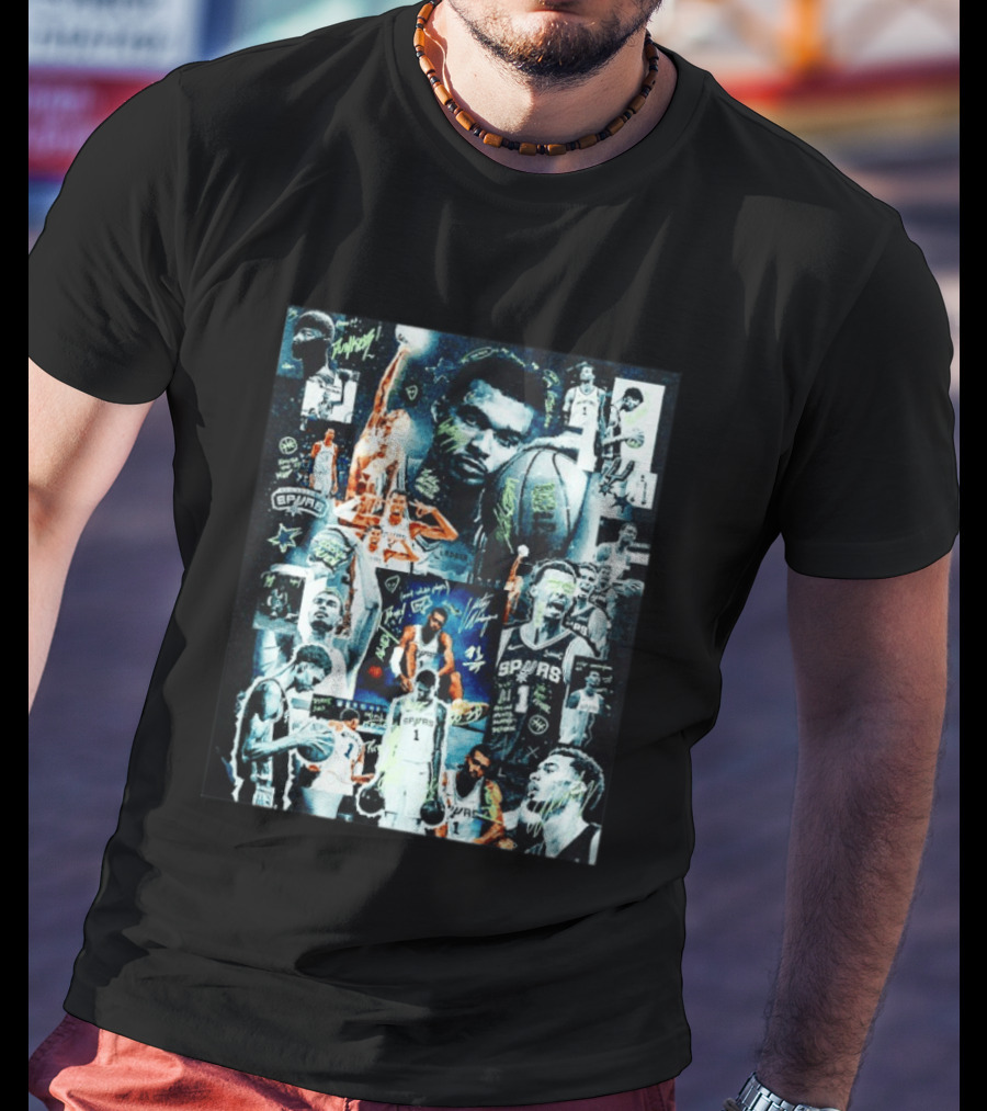 MVP Victor Wembanyama San Antonio Spurs NBA Collage Signature Edition T-Shirt