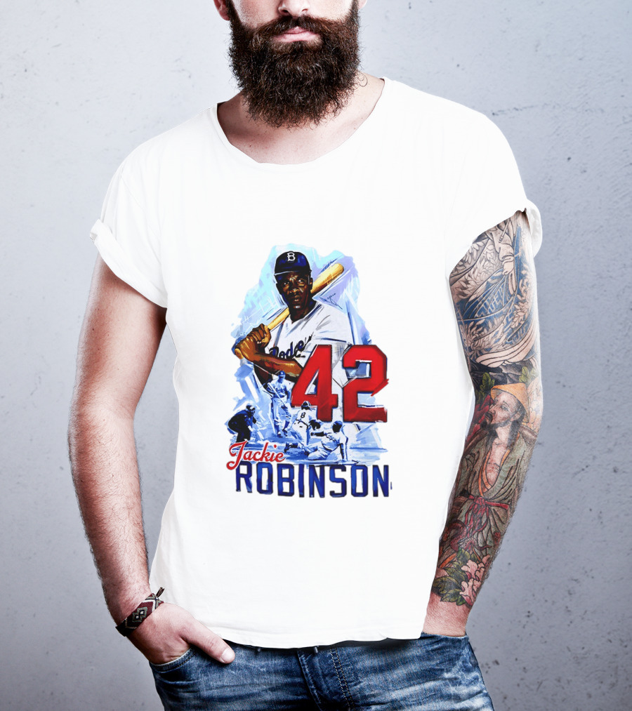 Jackie Robinson 42 Dodgers Baseball Legends T-Shirt