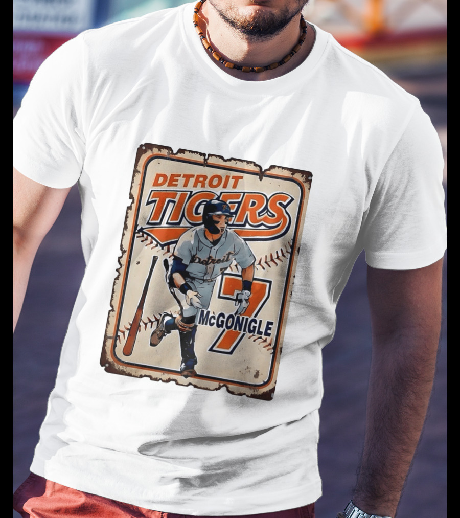 Detroit Tigers Baseball McGonigle Number 7 T-Shirt