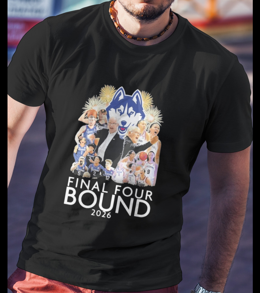 UConn Huskies Final Four Bound 2026 Celebration T-Shirt