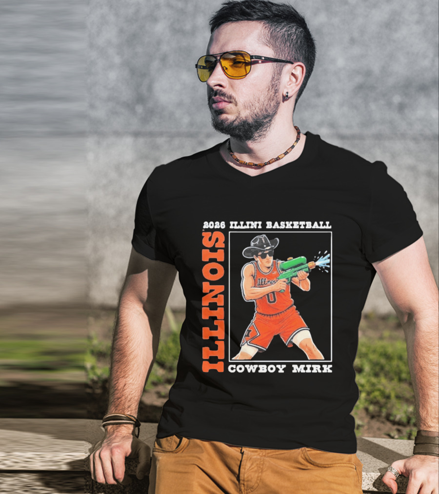 2026 Illinois Basketball Cowboy Mirk Fighting Illini March Madness Final Four T-Shirt