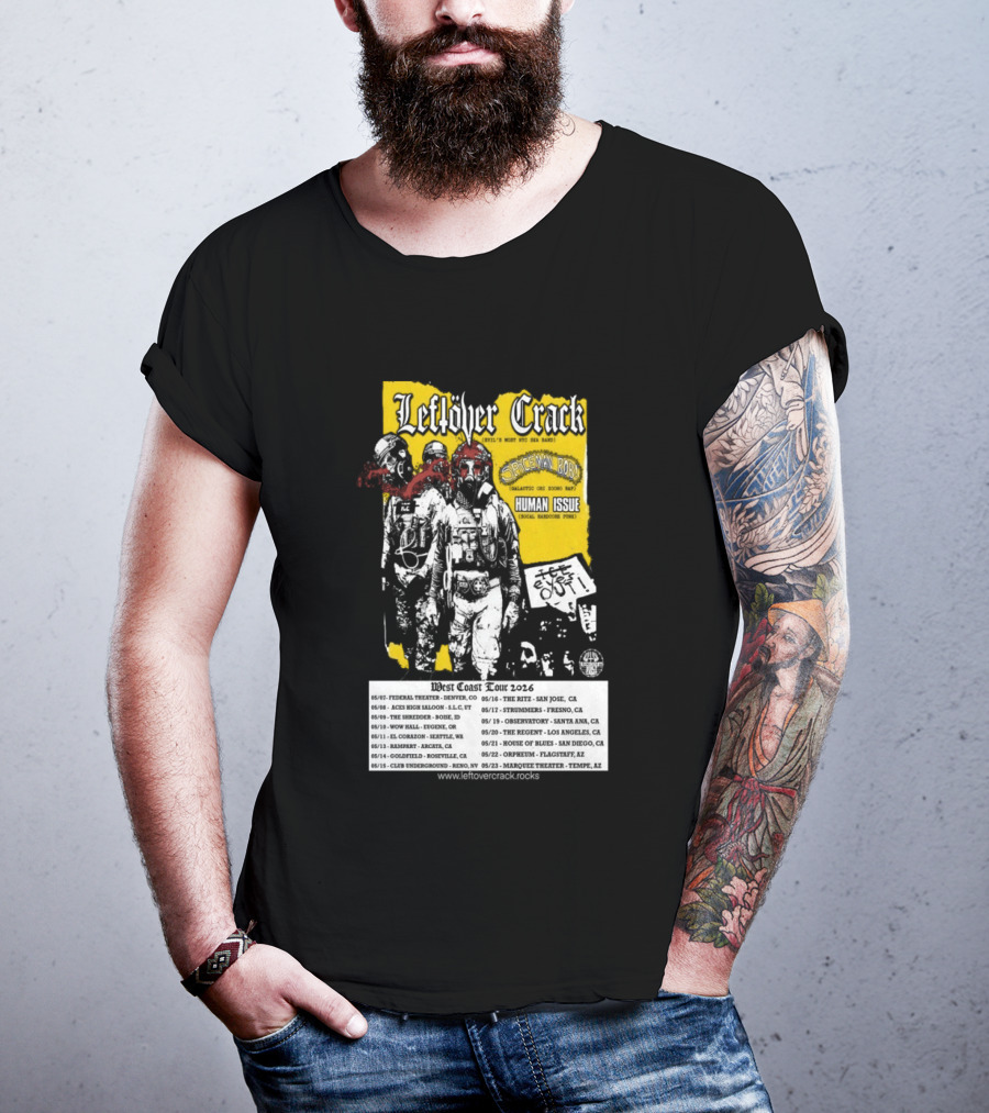 Leftover Crack West Coast 2026 Shows Vintage Punk Rock Tour Dates T-Shirt