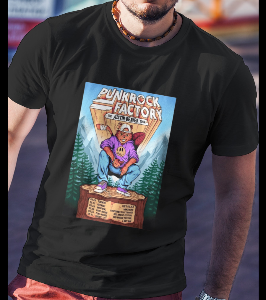 Punk Rock Factory Justin Beaver Tour 2026 Dates And Locations T-Shirt