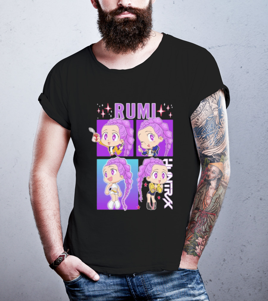 Rumi Kpop Huntrx Demon Hunters Cute Chibi Characters T-Shirt