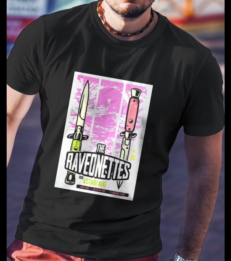 The Raveonettes Culture Room April 1 2026 Astari Nite Fort Lauderdale Concert Knives T-Shirt