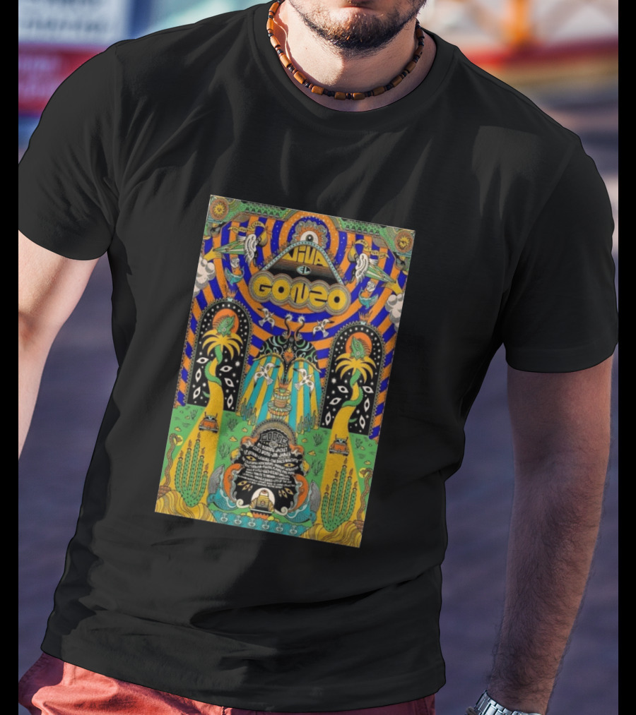Viva El Gonzo Festival 2026 Psychedelic Art With Cacti And Birds T-Shirt