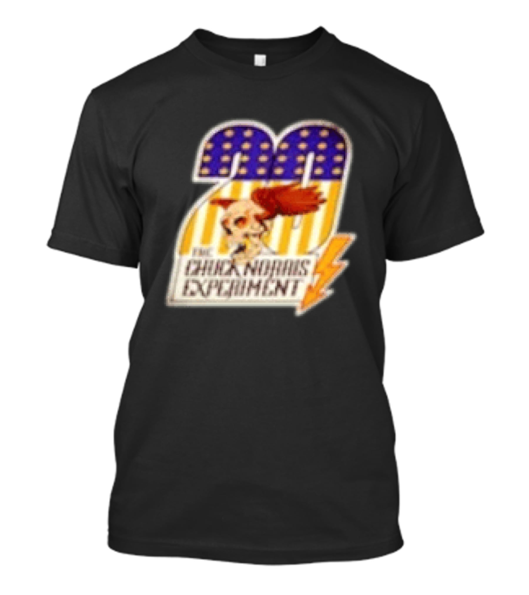 The Chuck Norris Experiment 20 Lightning Bolt Stars And Stripes Skull T-Shirt