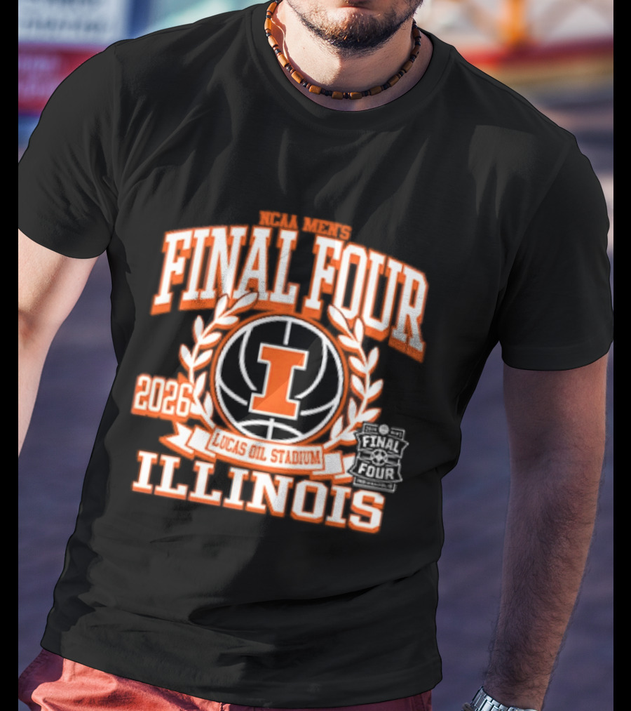 Illinois Illini Final Four 2026 Lucas Oil Stadium Basketball T-Shirt