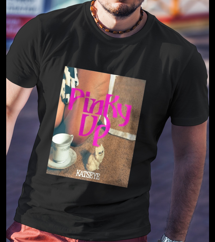 Katseye Pinky Up Vintage Cup And Cat Figurine T-Shirt