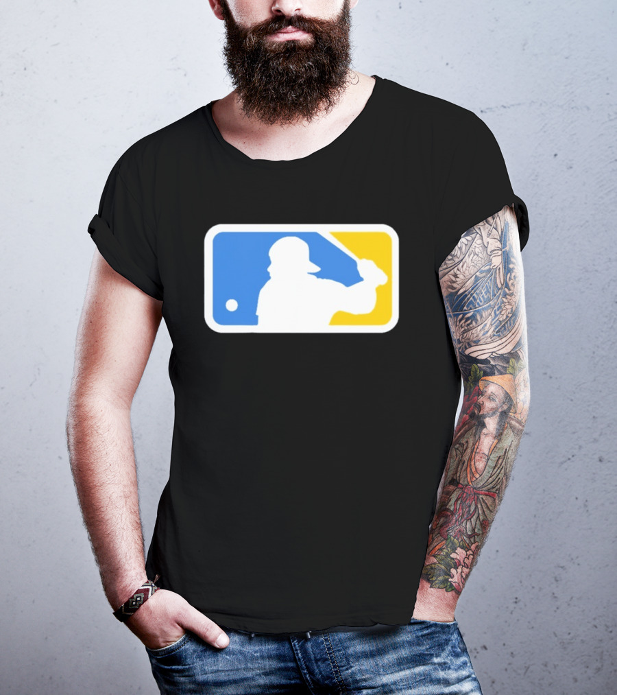 MLB The Kid Batter Silhouette Blue Yellow T-Shirt