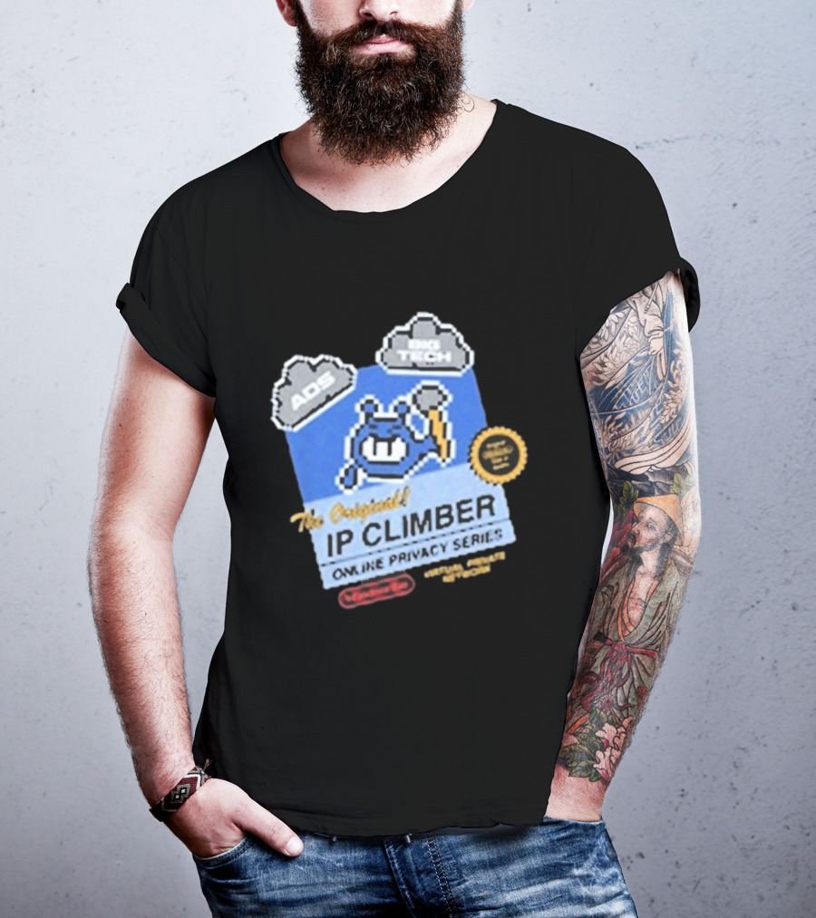 The Original IP Climber Online Privacy Series Retro Tech AOS Pixel Gaming T-Shirt
