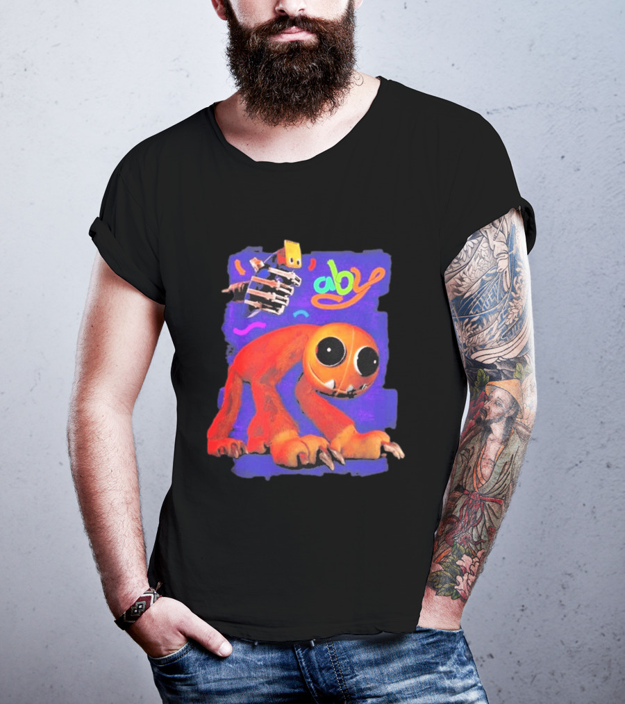 April Fools Shaved Yarnaby Aby Colorful Monster Orange Creature T-Shirt