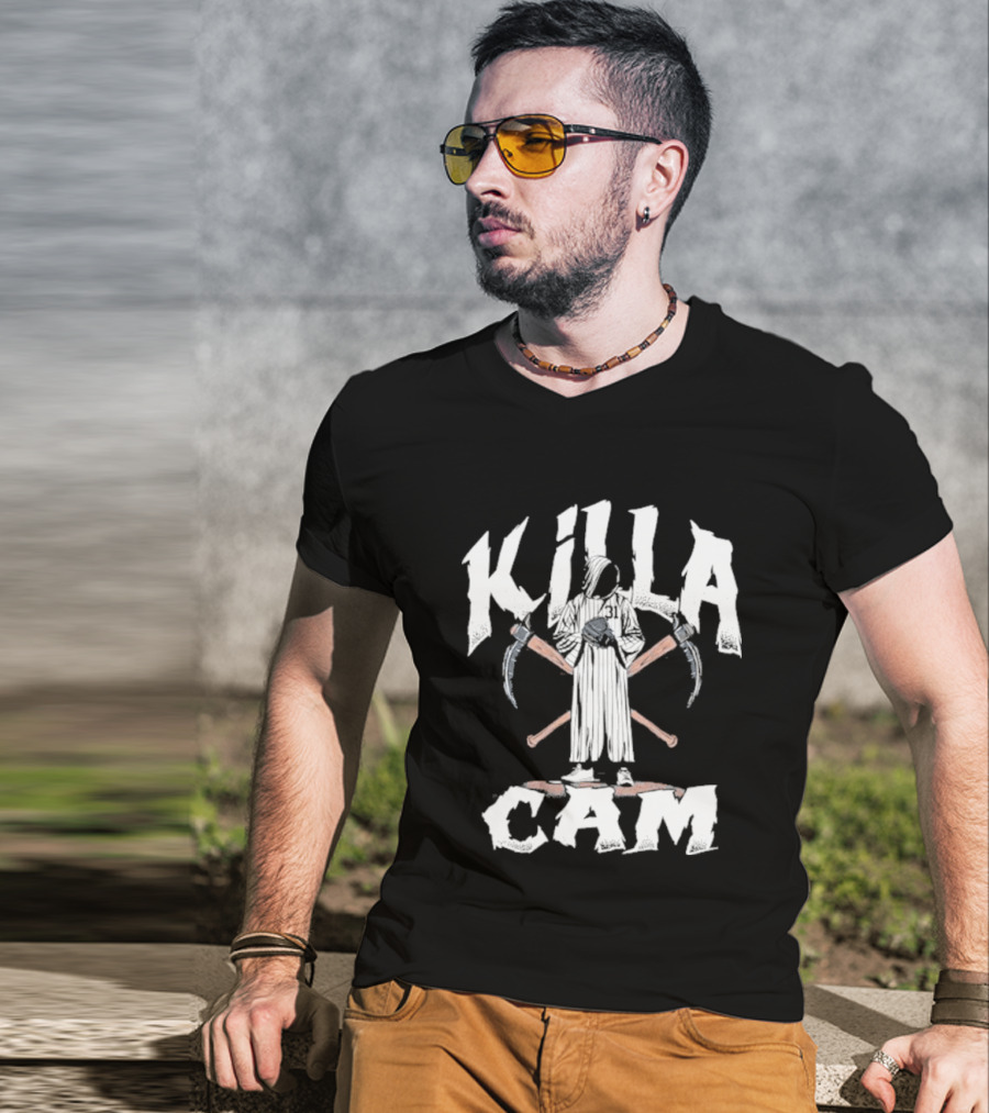 Killa Cam Schlittler New York Baseball Crossed Bats And Sickle T-Shirt