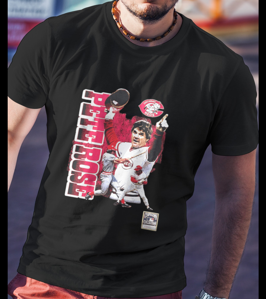 Pete Rose Cincinnati Reds Cooperstown Collection Players T-Shirt
