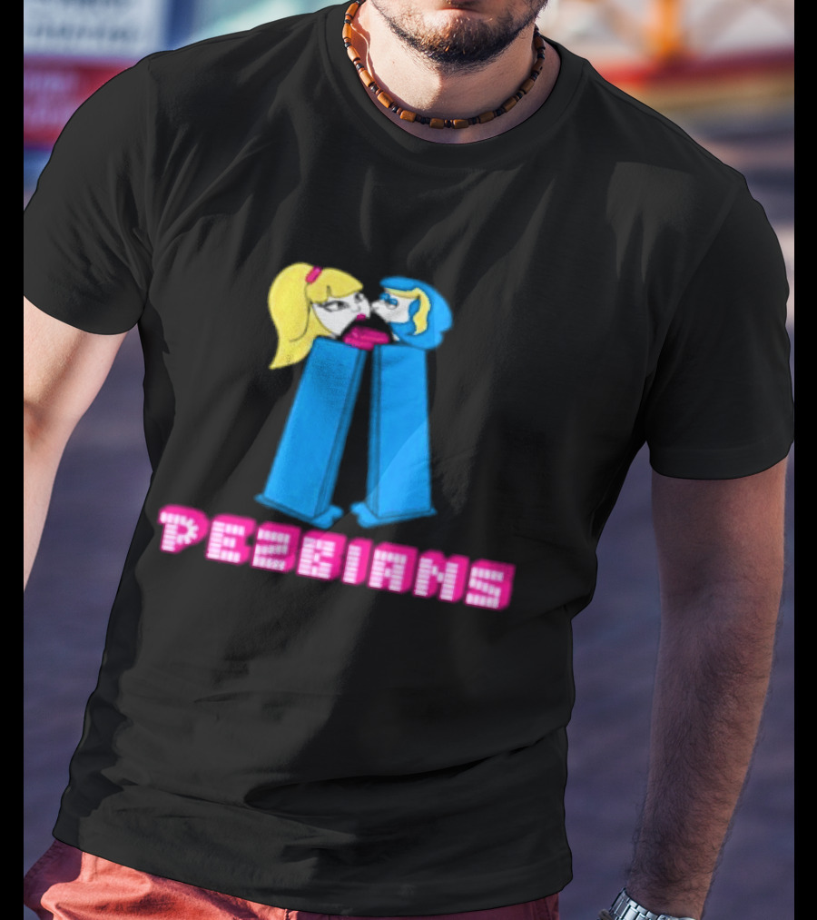 Pezbians Pez Dispenser Parody Retro Humor Kissing T-Shirt