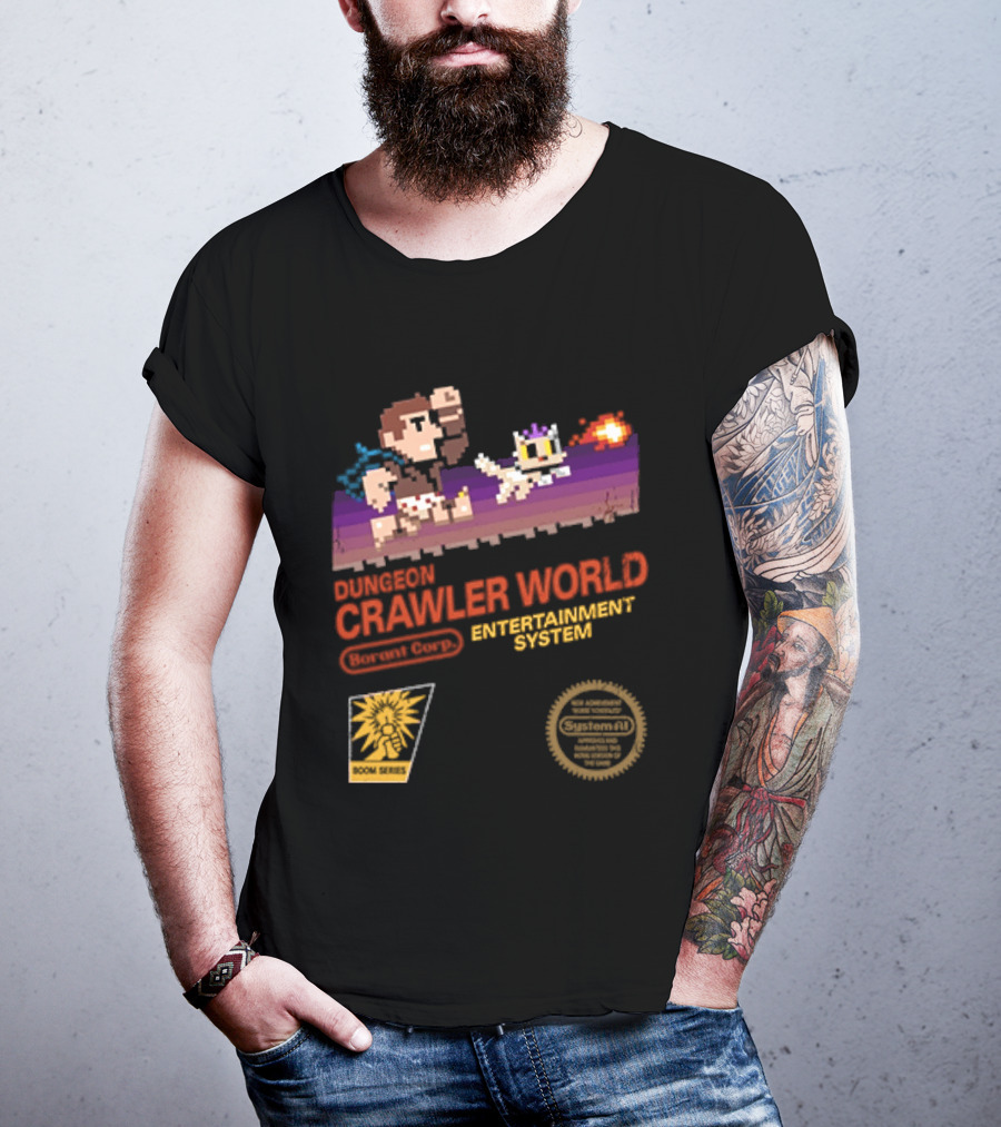 Dungeon Crawler World Entertainment System Pixel Adventure Quest Retro Game T-Shirt